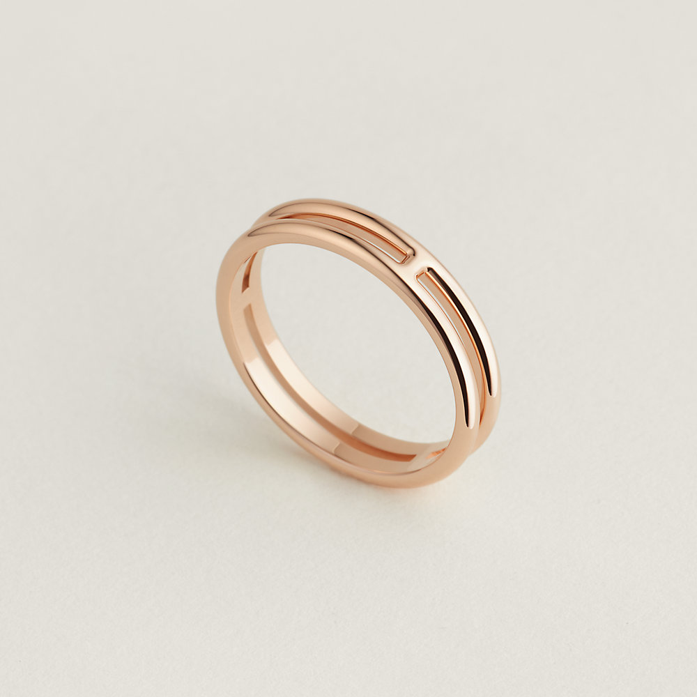 柔らかなローズゴールド♡ HERMES Ariane リング Hロゴ Ariane wedding band | Hermès Mainland China